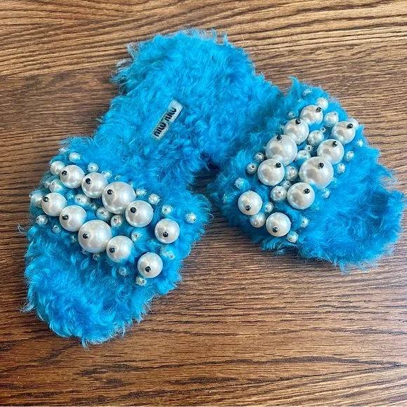 HOT Shoes Miu Miu Fur Slides Miu Miu Shoes Rare Miu Miu Fluffy